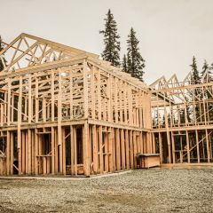 Fertiges Ständerwerk mit doppelter Außenwand (2010)